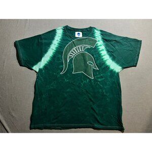 Michigan State Spartans NCAA Shirt Men’s XL Green Tie Dye Logo Short Sleeve New.